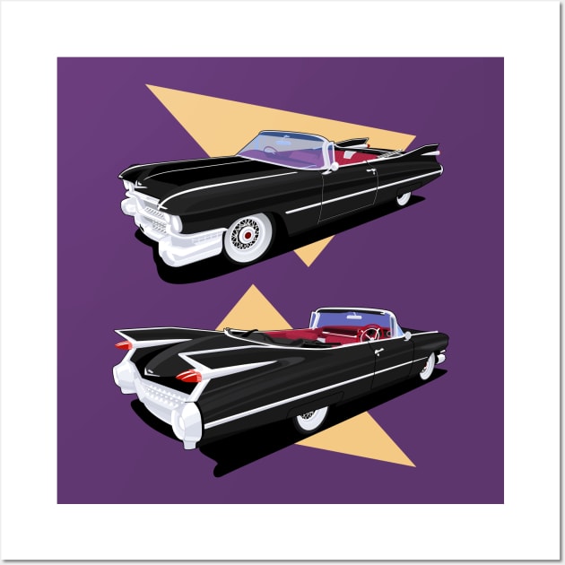 Classic Car side and black angle Wall Art by masjestudio